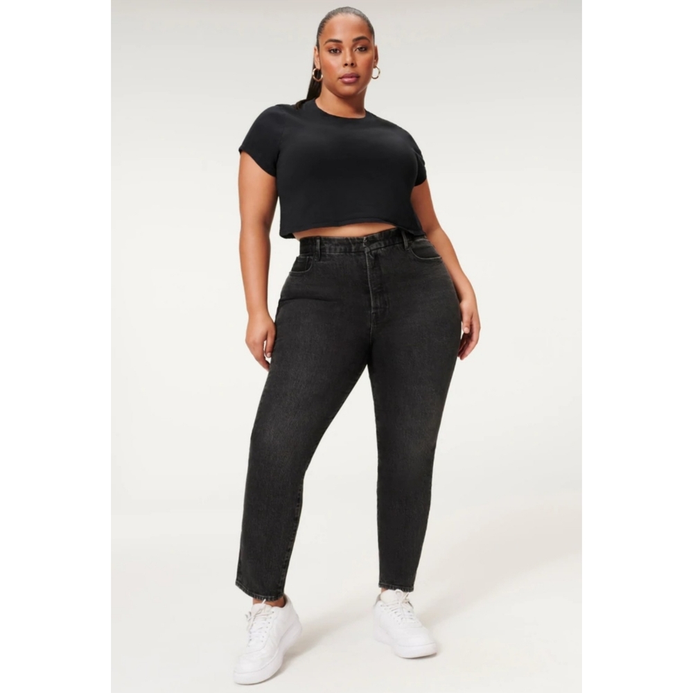 Good American | Good Classic High Rise Jeans in Black159 NEW Size 18